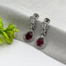 Beautiful Garnet & CZ studded Silver-Plated Drop Earrings by Diwam Jewels