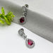 Beautiful Garnet & CZ studded Silver-Plated Drop Earrings by Diwam Jewels