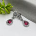 Beautiful Garnet & CZ studded Silver-Plated Drop Earrings by Diwam Jewels