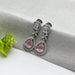 Beautiful Rose Quartz and CZ Silver-Plated Drop Earrings 