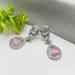 Beautiful Rose Quartz and CZ Silver-Plated Drop Earrings 