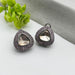 Stylish Black Silver Stud Earrings with Rose Quartz and CZ Stones