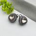 Stylish Black Silver Stud Earrings with Rose Quartz and CZ Stones