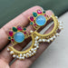 Beautiful Gold-Plated Meenakari Earrings with Multicolored Stones and Pearls