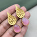 Designer Gold-Plated Brass Rose Quartz Drop and Dangle Earrings