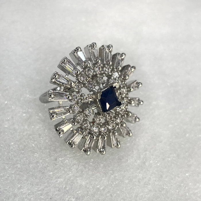 Sapphire Stone Silver Plated Ring: Timeless Elegance