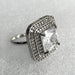 AD Zircon Stone & CZ Stones Silver Plated Ring