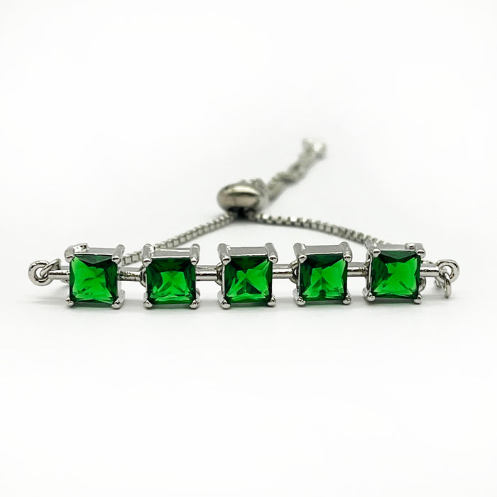 Elegant Women's Emerald Bolo Slider Bracelet