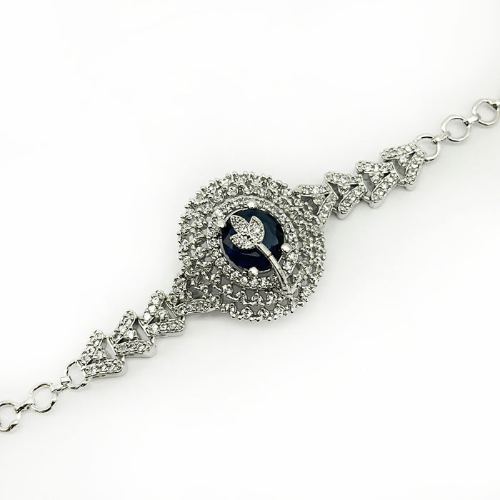 Stylish Elegant Blue Sapphire Women’s Charm Bolo Bracelet"