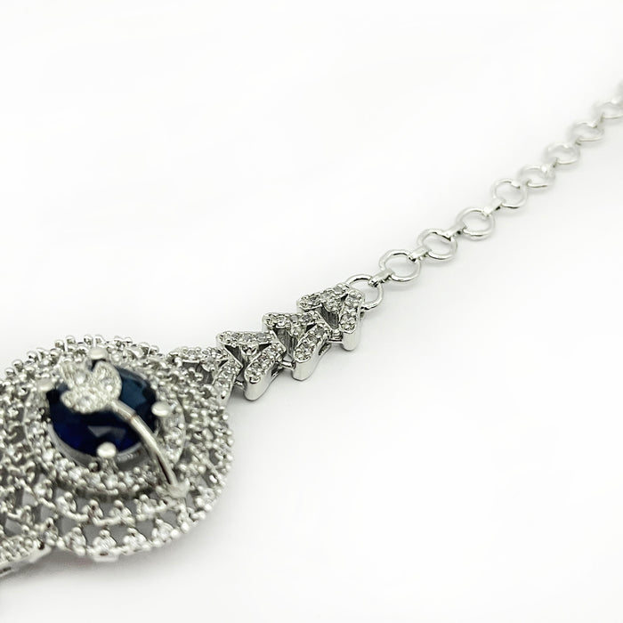 Stylish Elegant Blue Sapphire Women’s Charm Bolo Bracelet"