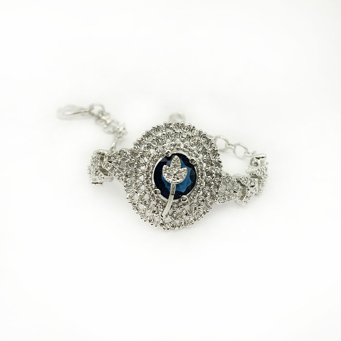 Stylish Elegant Blue Sapphire Women’s Charm Bolo Bracelet"