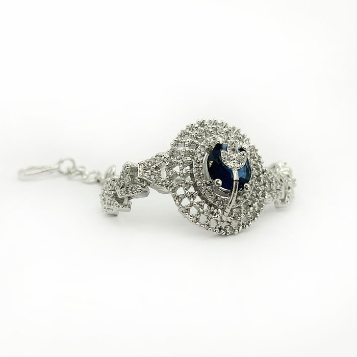 Stylish Elegant Blue Sapphire Women’s Charm Bolo Bracelet"