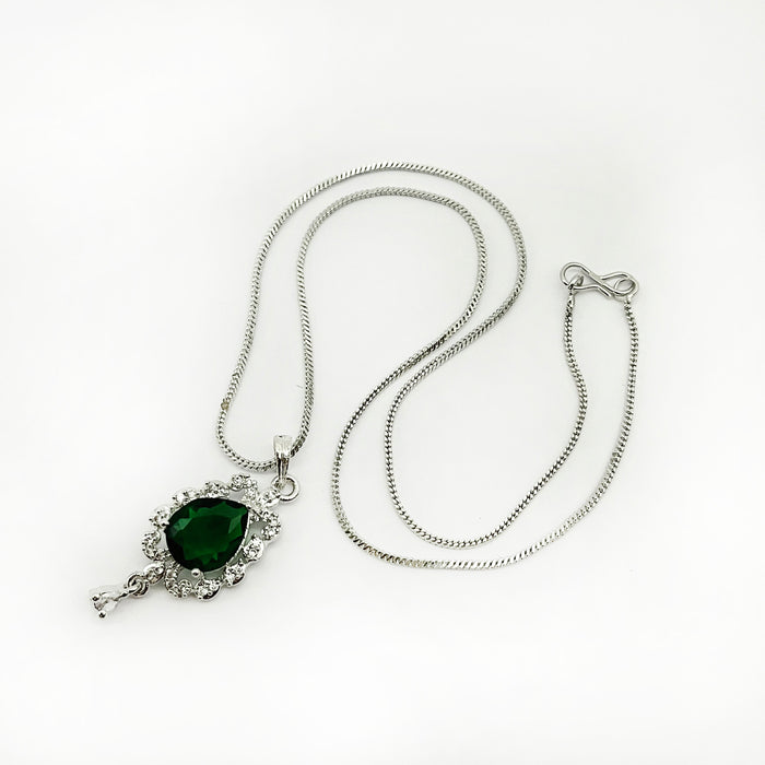 Majestic Emerald Necklace & Earrings Gift For Girls & Women